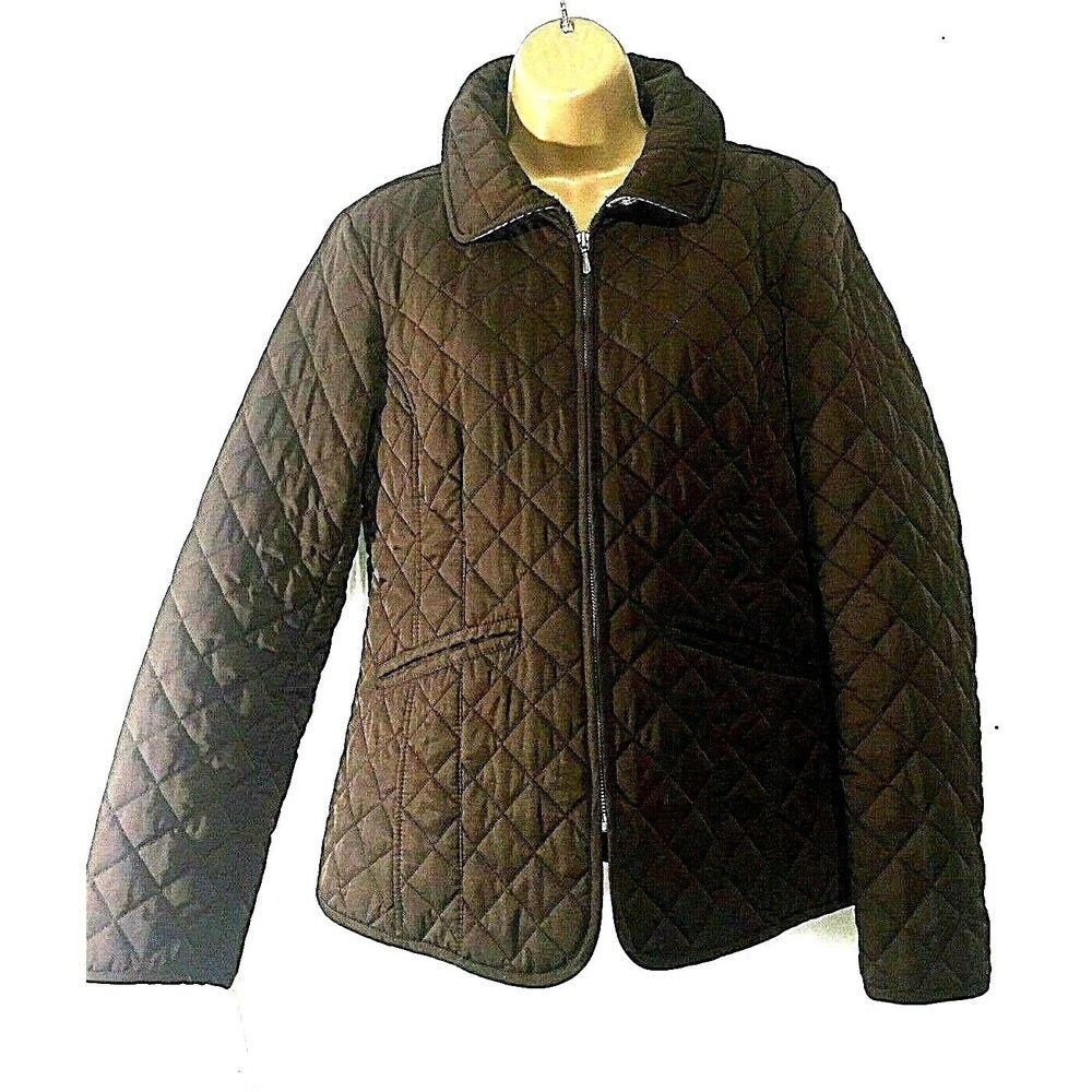 Tommy Hilfiger Jacket Quilted Puffer Diamond S Brown Zip Barn Ski Gorpcore Y2K